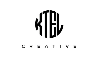 Letters KTEL creative circle logo design vector, 4 letters logo