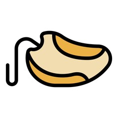 Retractable canine leash icon. Outline retractable canine leash vector icon color flat isolated