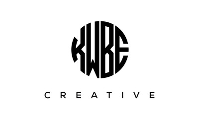 Letters KWBE creative circle logo design vector, 4 letters logo