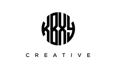 Letters KBXY creative circle logo design vector, 4 letters logo