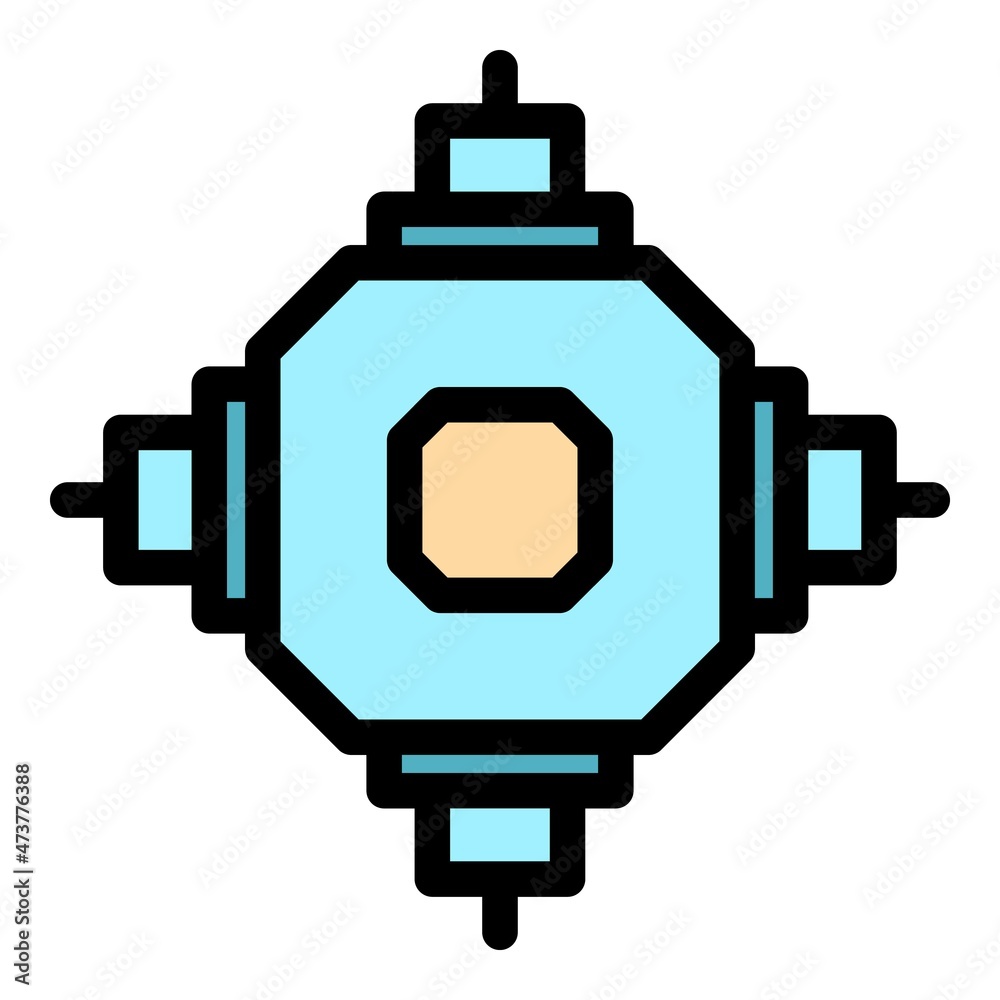 Poster cpu icon. outline cpu vector icon color flat isolated