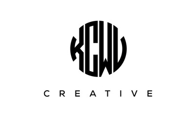 Letters KCWV creative circle logo design vector, 4 letters logo