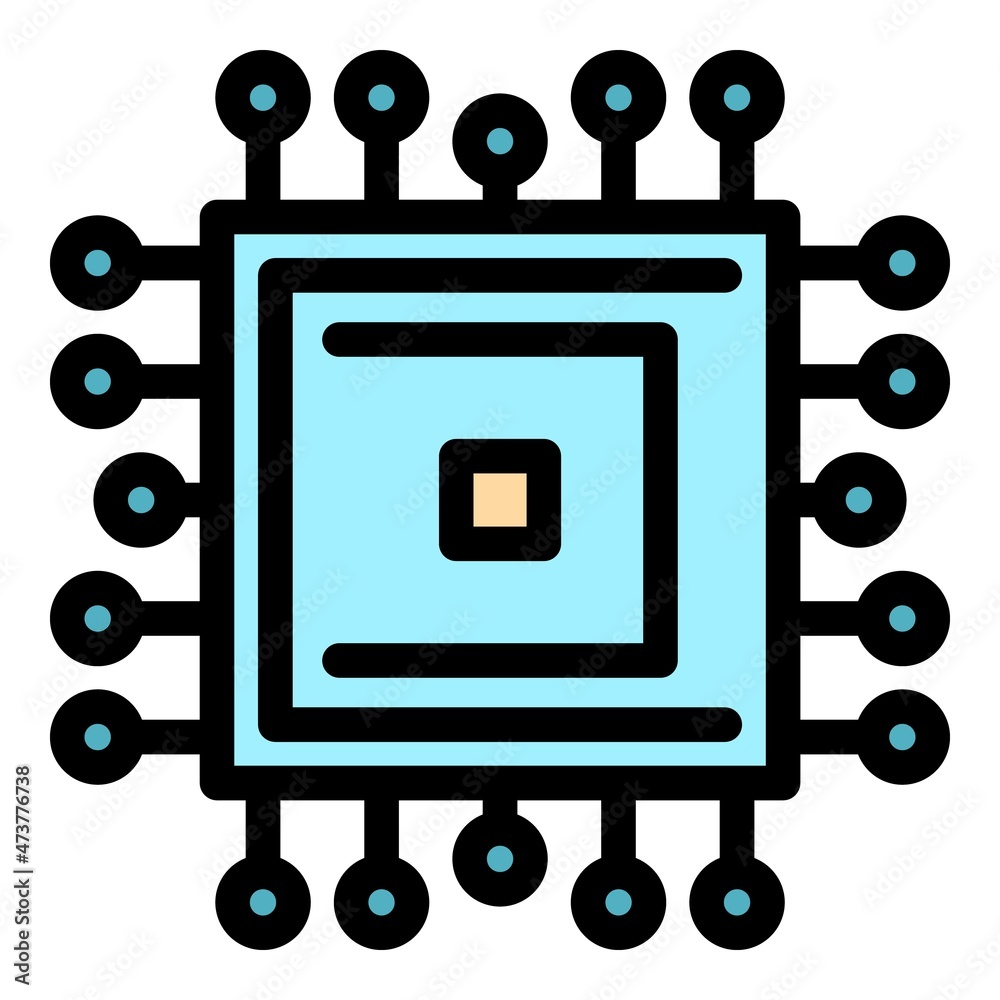 Poster component device icon. outline component device vector icon color flat isolated