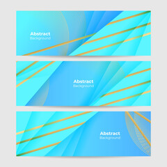 Modern blue and gold abstract banner background