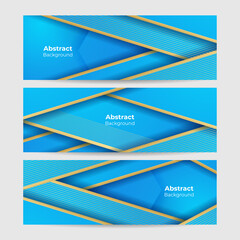 Modern blue and gold abstract banner background
