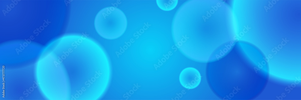 Poster blue abstract banner background with circle bokeh light