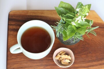 cup of tea with mint