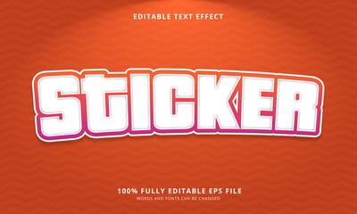 Sticker text style - Editable text effect