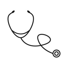 Stethoscope linear icon vector illustration