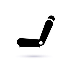 Vector car seat icon. Monochrome illustration. 