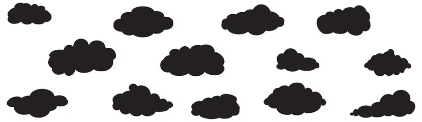 Foto op Canvas Clouds set isolated on white background. Collection of clouds for web site, poster, placard and wallpaper. Creative modern concept. Clouds vector illustration © Marinko