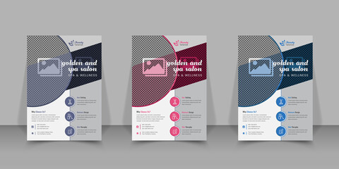 Spa and Beauty flyer design template, A4 size vector spa and beauty salon flyer, poster, banner template.