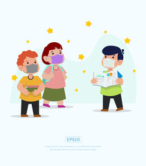 Fototapeta premium Flat Illustration back to school