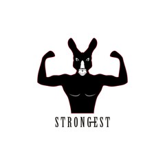 strong, gym kangaroo logo vector image illustration