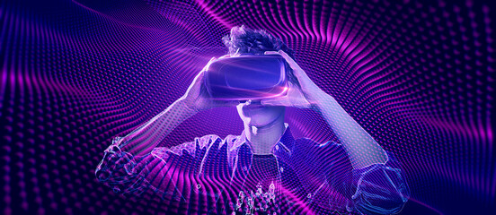 Virtual Reality - Metaverse-Technologie - Netzwerkverbindung. - Computergenerierte Umgebung - 