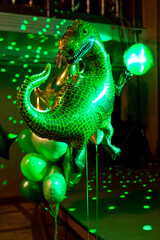 Inflatable dinosaur balloons, decoration for themed holidays and birthdays.