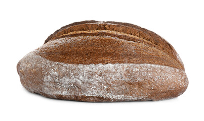 Loaf of tasty rye sodawater bread isolated on white
