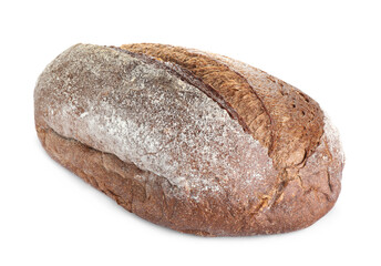 Loaf of tasty rye sodawater bread isolated on white