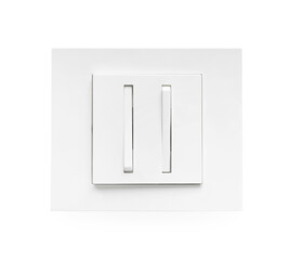 Light switch isolated on white, top view