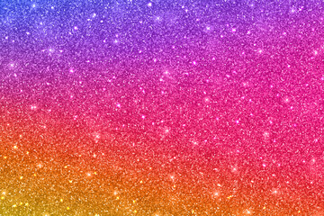 Glitter holiday shiny texture with yellow purple blue smooth gradient. Vector