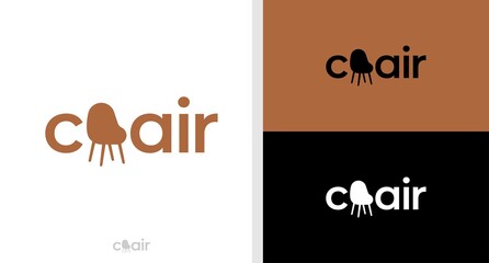 CHAIR LOGO WORDMARK ICON SIMPLE EDITABLE