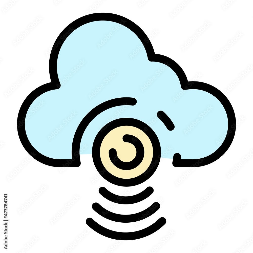 Poster data cloud element icon. outline data cloud element vector icon color flat isolated