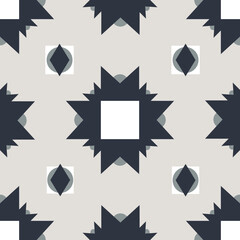 Vector tile pattern, Seamless Pattern Geometric Ceramic Design  mosaic. Indigo  ornament
