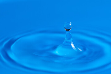 Drop, a beautiful drop of water falling with beautiful shape, Selective focus.