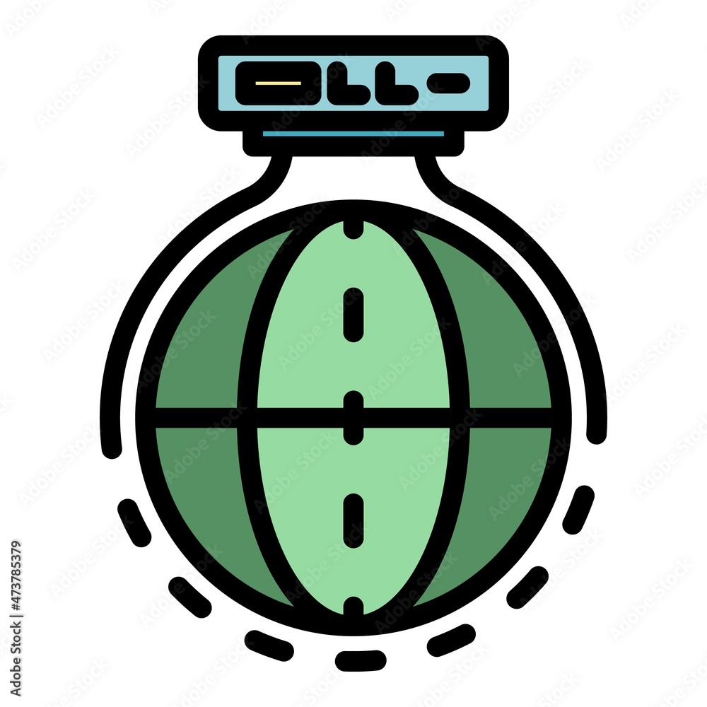 Poster coverage global network icon. outline coverage global network vector icon color flat isolated