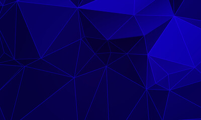 Futuristic blue low poly background, abstract geometric rumpled triangular style. vector illustration graphic design background template.