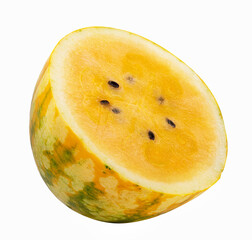 Yellow watermelon isolated on white background