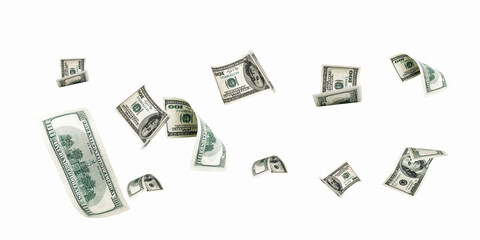 Money background. Hundred dollars of America. Usd cash money falling.