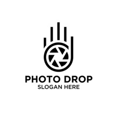 smart logo for photography with hand shape abstract