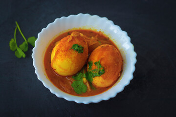 delicious duck egg curry is ready to serve. 