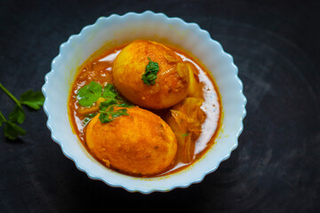 delicious duck egg curry is ready to serve. 