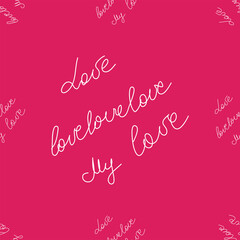 love you hearts romantic pattern illustration isolated on white. black and white seamless pattern for wallpaper, textiles, packaging, scrapbooking, foil stamping.