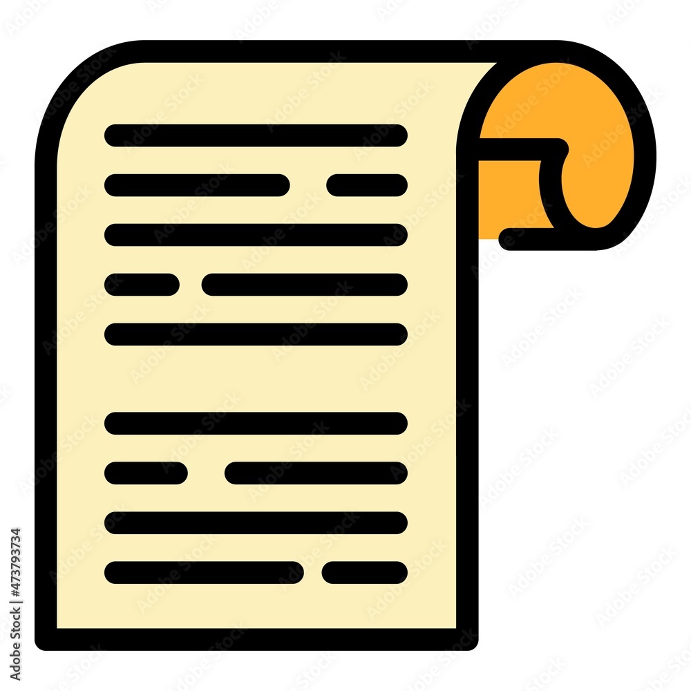Poster writing message icon. outline writing message vector icon color flat isolated