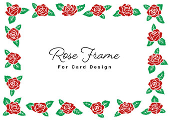 Fototapeta na wymiar Rose Illustrations Card Design Template on White Background