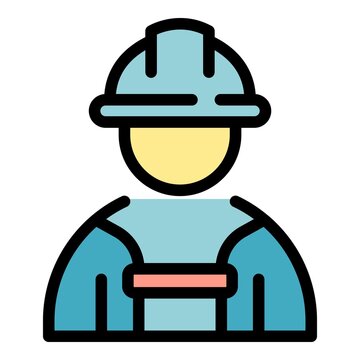 Student job constructor icon. Outline student job constructor vector icon color flat isolated