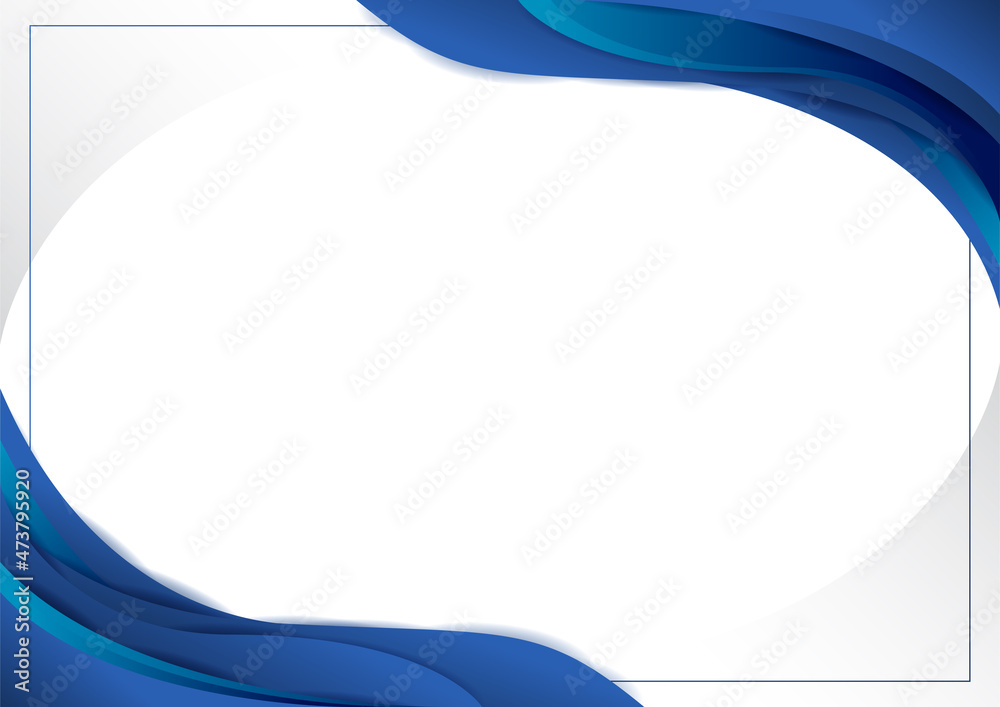 Poster Abstract blue background poster with wave curve dynamic. Blue and white business presentation background with modern technology network concept. Vector illustration.