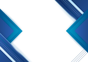 Abstract blue background poster with dynamic triangle frame border. Blue and white business presentation background with modern technology network concept. Vector illustration.