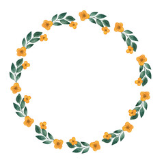 sunflowers frame, watercolor composition on white background