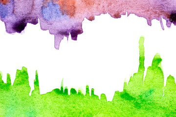 Border of Abstract watercolor paper textured illustration for grunge templates design, vintage card with copy space