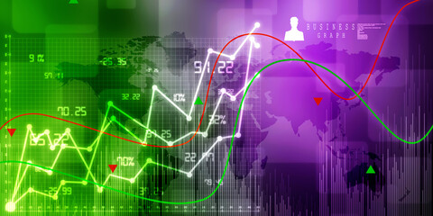 Obraz premium 2d rendering Stock market online business concept. business Graph 