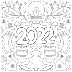 coloring page - winter sticker pack