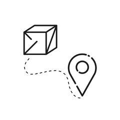 Parcel delivery vector icon. Monochrome illustration. 