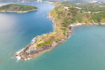 Aerail View of Promthep Cape Viewpoint in Phuket
