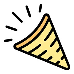 Clapperboard with surprise icon. Outline clapperboard with surprise vector icon color flat isolated