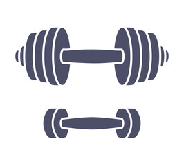 Gym and fitness dumbbell icons isolated flat vector