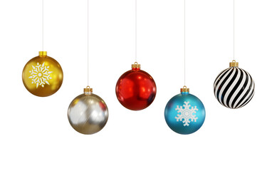 Christmas Decolate ball.isolated on white background.3d rendering